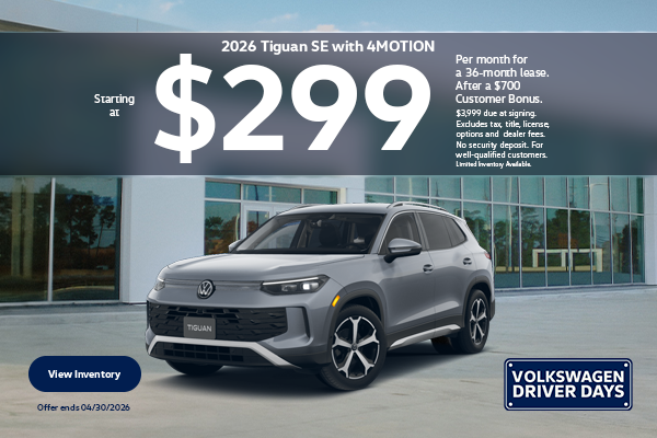 2026 Tiguan SE Lease- Driver Days